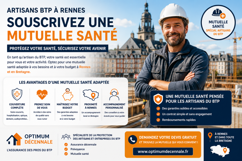 Souscrire une mutuelle santé pour artisans BTP à Rennes en Bretagne