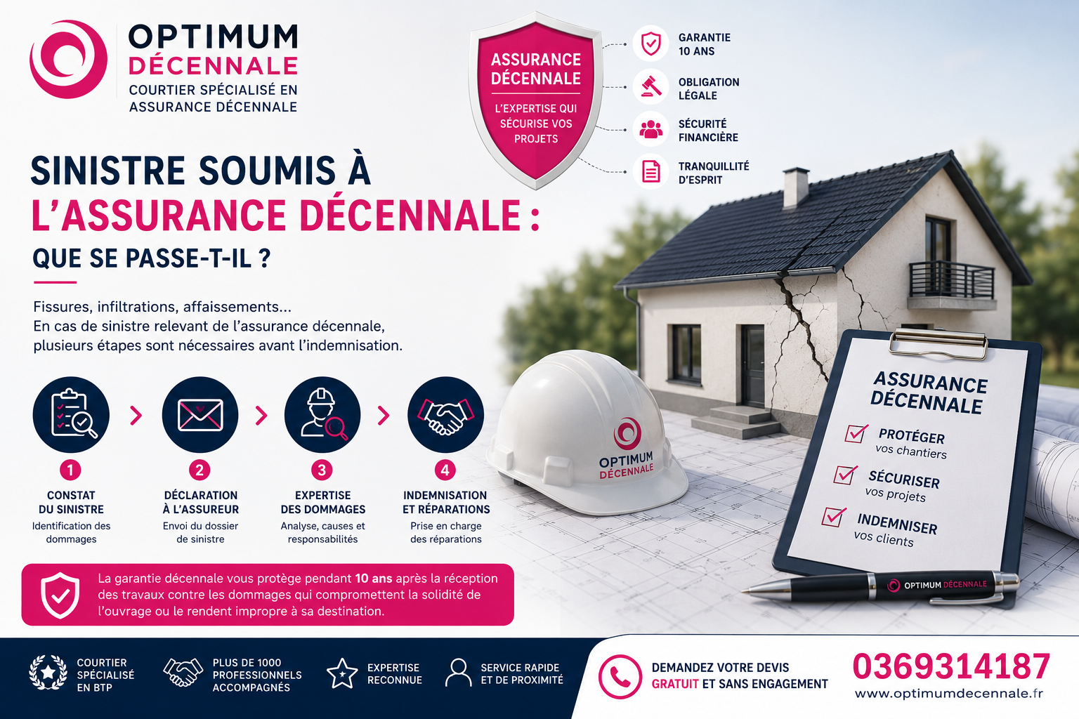 Que se passe-t-il en cas de sinistre soumis à l&rsquo;assurance décennale ?