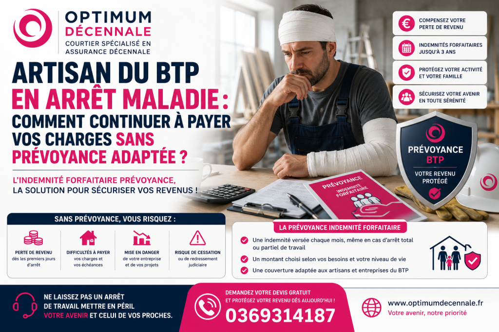 Artisan du BTP en arrêt maladie : comment continuer à payer vos charges sans prévoyance adaptée ?