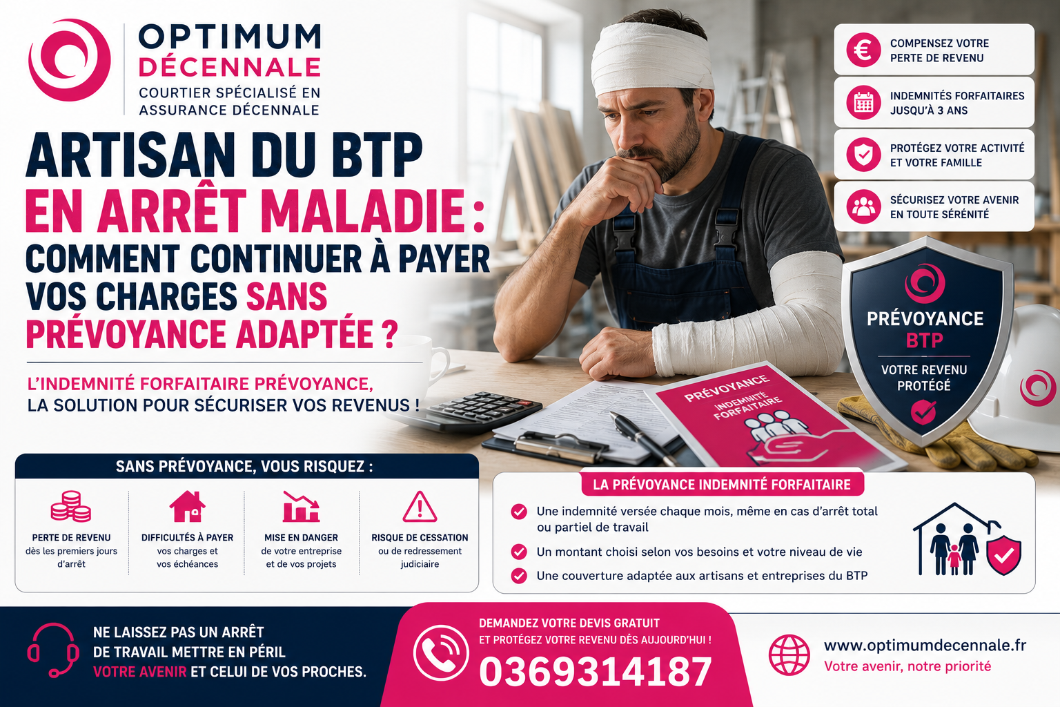 Artisan du BTP en arrêt maladie : comment continuer à payer vos charges sans prévoyance adaptée ?