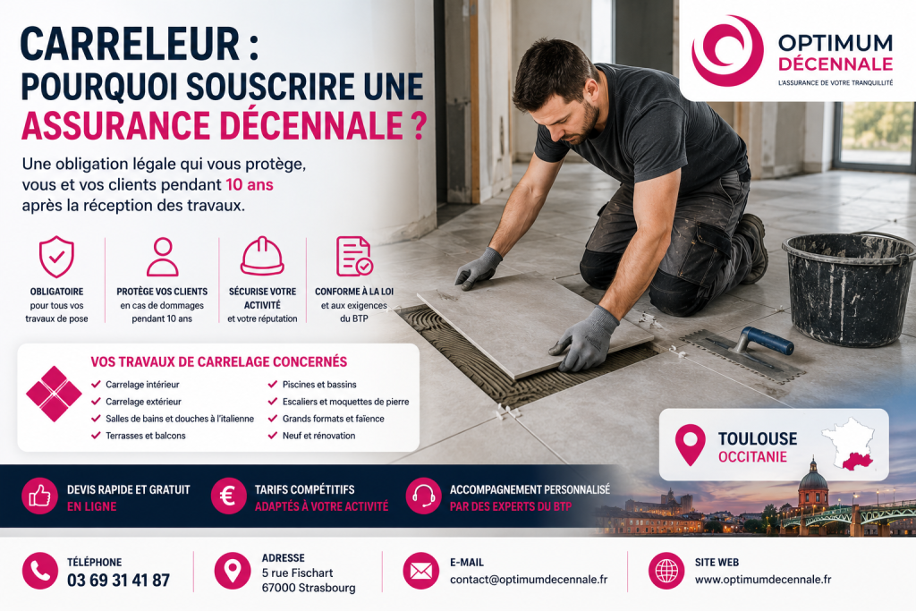 Pourquoi un carreleur doit souscrire une assurance décennale à Strasbourg en Alsace
