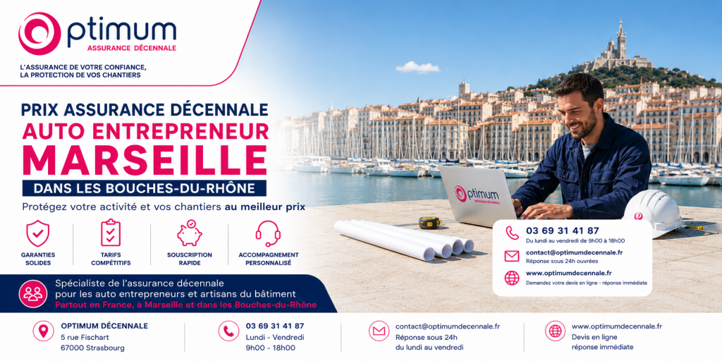 Prix assurance décennale auto entrepreneur Marseille dans les Bouches-du-Rhône